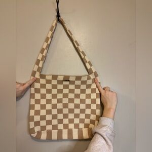 Kopari Checkered Tan and Cream Women's Bag